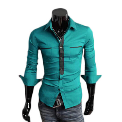 

Zogaa New Mens Shirt Matcing Color Slim