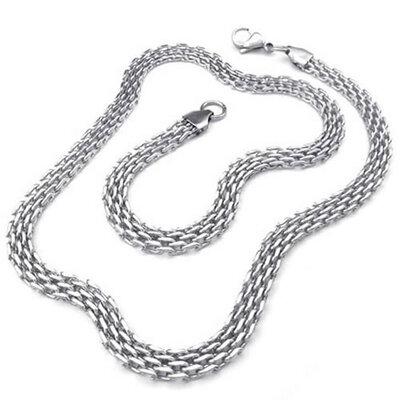 

Hpolw New Brand Design Silver-plated Geometric Jewelry Mens Stainless Steel Vintage Hollow Out Necklace Link Chain