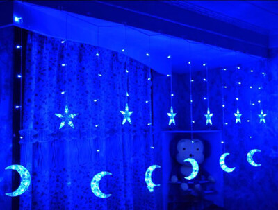 

LED Moon Curtain Light Icicle Light LED Pentagram Christmas Day Lantern Decoration Light