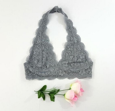 

Floral Lace Bras Ladies Sexy Halter Neck Bralettes Push Up Bra Comfortable Sleep Bra Grils Fashion Triangle Bralette Bras