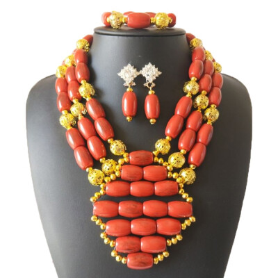 

Fashion Yellow Big Crystal Balls Dubai Bridal Costume Jewelry African Beads Jewelry Sets Nigerian Wedding Necklace Set For Women
