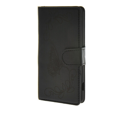 

MOONCASE Butterfly style Leather Side Flip Wallet Card Slot Stand Pouch Case Cover for Sony Xperia Z4 Compact (Mini) Black