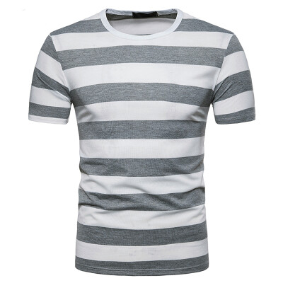 

JCCHENFS 2018 Brand New Mens T-Shirts Summer Short Sleeve Casual O-Neck Stripes Classic Fashion Streetwear Men short T shirt