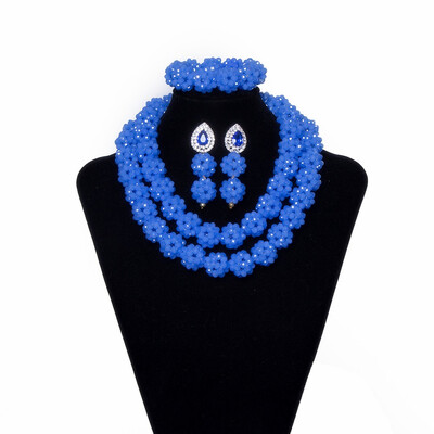 

Multicolor Crystal Bridal Statement Necklace Wedding Jewelry African Coral Jewelry Sets For Women Nigerian Wedding Beads Jewelry