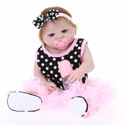 

22inch 55cm Reborn Baby Doll Girl Full Silicone Princess Doll Baby Bath Toy With Clothes Lifelike Cute Gifts Toy