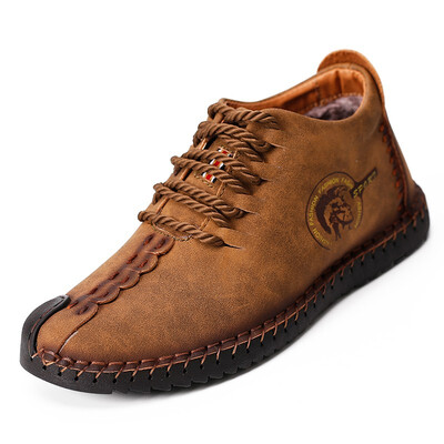 

Keep Warm Winter Men Boots High Quality Split Leather Casual Men Shoes with Plush Fahsion boots size 3847