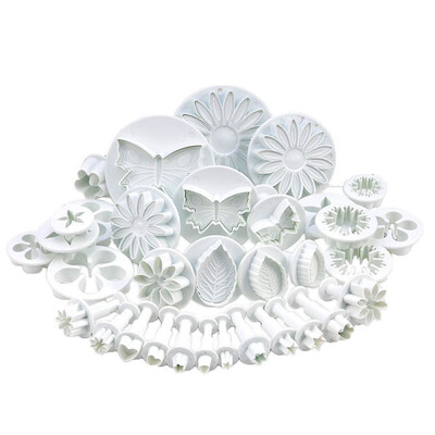 

UpperX Fondant cake jelly baking set white 33 in one set