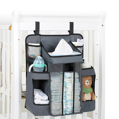 

Dexbaby American crib storage bag baby bed hanging bag rack bedside storage bag multi-function diaper storage bag baby supplies storage bag classic gray