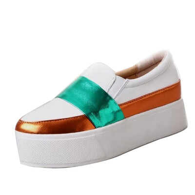 

Women Shoes Platform Casual Flats PU Low Top Sneakers Slip on Loafers Moccasin