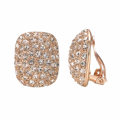 

Yoursfs Clip Earrings For Women With Round Austrian Crystals Non Pierced Ears Clip-On Earrings