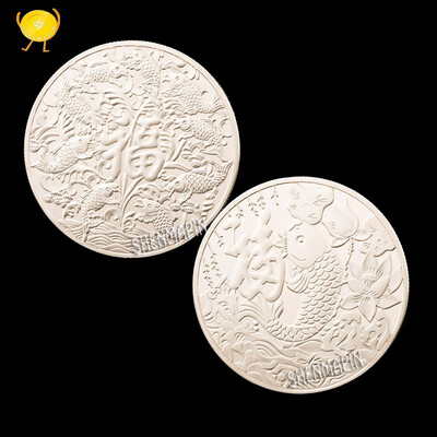 

2018 China koi fish commemorative coins feng shui coins lucky animal gold coins home decoration collection gifts