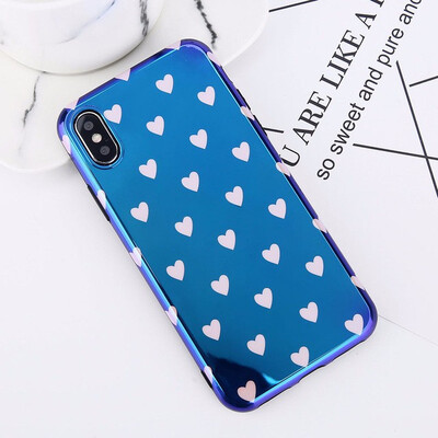 

Blu-ray Laser Gradient Case Love Heart Phone Cases For iPhone 6 6S 7 8 Plus