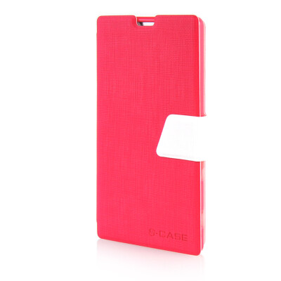 

MOONCASE Leather Side Flip Pouch Stand Ultra Slim Shell Back Case Cover for Sony Xperia T3 Hot pink