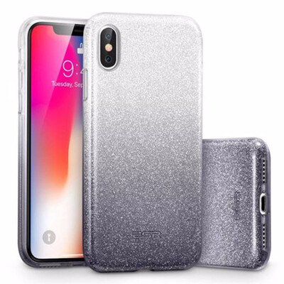

iPhone X CaseGlitter Sparkle Three Layer Shockproof Soft TPU Outer Cover Support Wireless Charging Hard PC Inner Cover