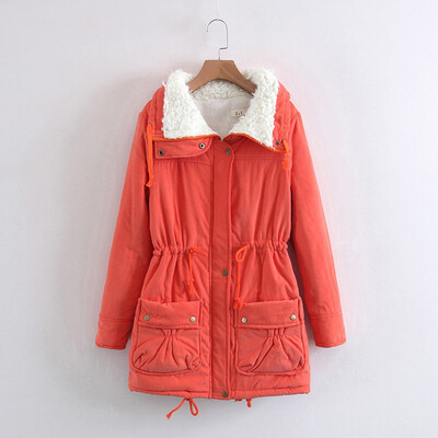 

2018 winter new womens large size long parkas cotton-padded coat
