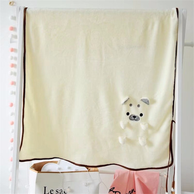 

Cute Cartoon Dog Winter Warm Blanket Bedding Throws Flannel Throw Blanket Handmade Coral Fleece Comfortable Nap Blankets
