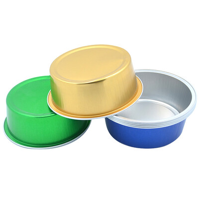 

Tour Quartet Roasted Cup Round Tin Paper Box Aluminum Foil Cake Cup BBQ Bake Mold 6 Pack