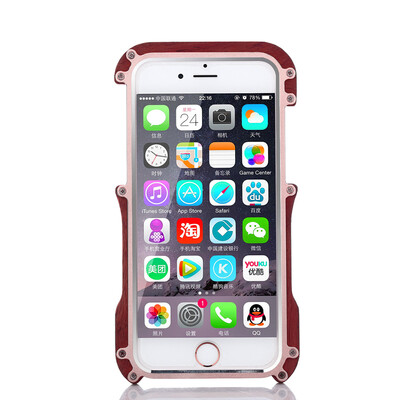 

R-JUST Brand Upgrade Wood And Aluminium Metal Protective Cover Case For Apple IPhone 6 6S Plus 47 55Inth
