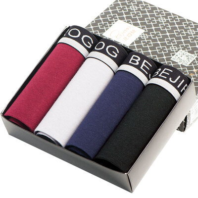 

Arctic velvet B541300111-1 men&39s underwear 4 mixed color gift boxed men&39s underwear Leica cotton flat underwear color side men&39s underwear L