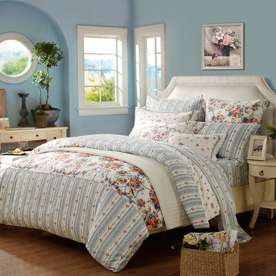 

Miaojiao Home Textiles MENDALE Bedding Set Cotton Printed Four Piece Bed Sheets Lycocable Afternoon Tea 18m Bed 248 248cm