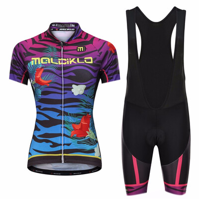 

Malciklo 2018 Summer Womens Cycling Jersey Bib Tights Woman Short Bike Compression Suits Quick Dry