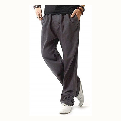 

Mens linen casual elastic loose straight pants yoga beach summer pants