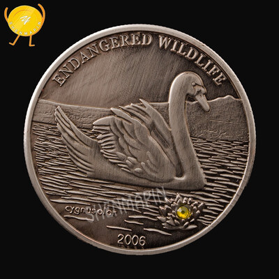 

Mongolian swan coin animal high relief sculpture antique diamond coin Non-currency coins collection art gifts