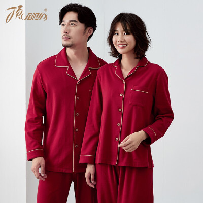 

Top melon melon pajamas women 2018 autumn new cotton fashion red casual couple home set t11112 red male 185