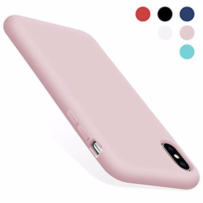 

IPhone X Case Pink Soft Liquid Silicone Protective Cover Smooth Shockproof Drop Proof Shell for IPhone X 58in