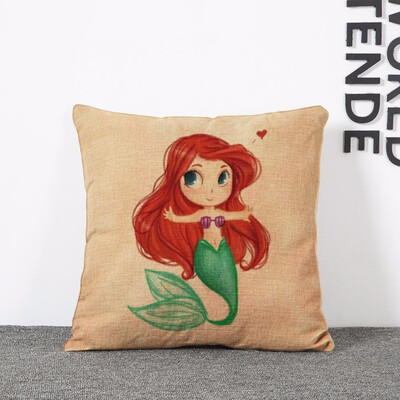 

Cntomlv Hot Sale Cartoon Mermaid Princess Cushion Cover Home Decoration Cushion Covers For Sofa Car Chair Home Decor Pillow Case