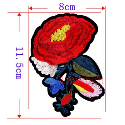 

1 Piece Patches Red Flower Embroidered Patch 3D Applique DIY Sewing Repair Accessories Fabric Stickers Wedding Clothing Patches