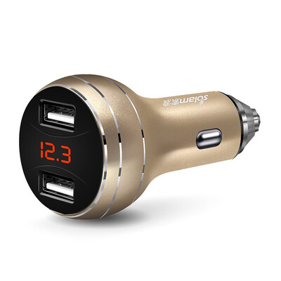 

Suolang car charger dual USB car charger car multi-function mobile phone universal one for two cigarette lighter plug