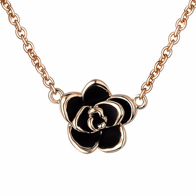 

Yoursfs 18K Gold Plated BlackPink Rose Flower Necklace - Elegant Rose Pedal Necklaces for Women