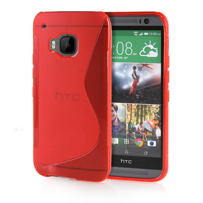 

MOONCASE  - Line Soft Flexible Silicone Gel TPU Skin Shell Back Case Cover for HTC One M9 Red