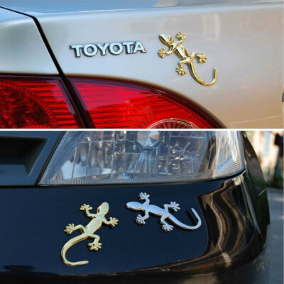 

3D Car Auto Wall GeckoHouse Lizard Emblem Badge Decal Sticker NEW Golden 21035