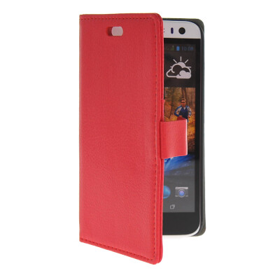 

MOONCASE Slim Leather Flip Wallet Card Pouch with Kickstand Shell Back Case Cover for HTC Desire 616 Red