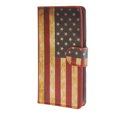 

MOONCASE U. American Flag Leather Side Flip Wallet Card Slot Stand Pouch Case Cover for LG Optimus C70 H440 / a06