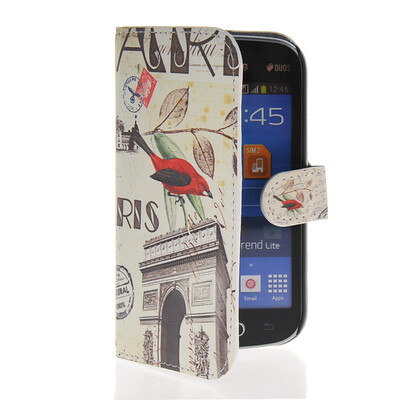 

MOONCASE Scenic Design Leather Side Flip Slot Pouch Stand Shell Back ЧЕХОЛ ДЛЯ Samsung Galaxy Trend Lite S7390 S7392