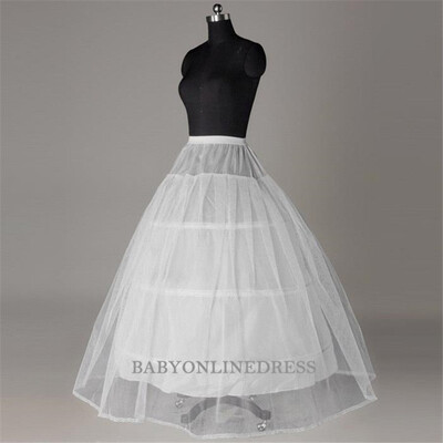 

Hot sale Cheap Price White 3 Hoop Petticoat For Wedding Bridal Gown Dress Underskirt Crinoline Wedding Accessories 2018