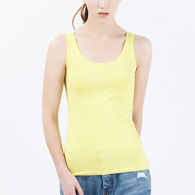 

Canvaus Summer New Women Solid Color Sexy Slim Bottoming Vest Cotton Camisole Tanks Tops