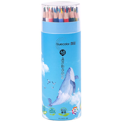 

TRUECOLOR 48 color no wood hexagonal color pencil color lead color fill color pen painting color pen student adult art sketch pen blue barrel PL2305