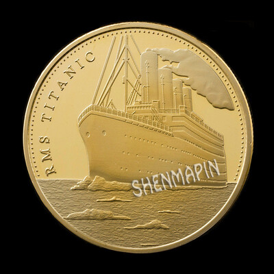 

Titanic sailing commemorative coin British Titanic love souvenir art collection gold bars gold-plated silver plating