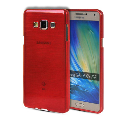 

MOONCASE Soft Flexible Silicone Gel TPU Slim Shell Back Case Cover for Samsung Galaxy A7 Red