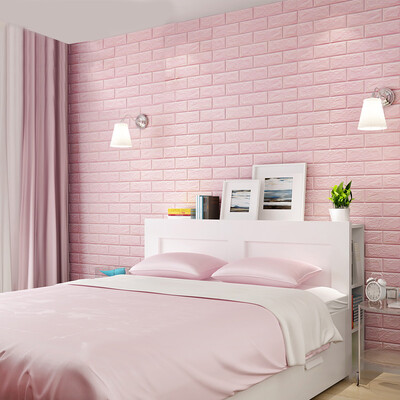 

Many beautiful recall large 3d three-dimensional wallpaper brick self-adhesive wall stickers living room bedroom TV background wall thickening wallpaper 7077cm white