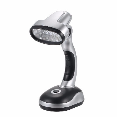 

12 LED Portable Desk Light Table Lamp 3 AA Batteries Operated Adjustable Illumination Angle for Working Students Reading