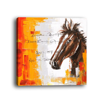 

Framed Canvas Modern Living Room Bedroom Backdrop Decorative Painting Abstract Horse Decorative Painting