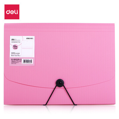 

Deli deli 13 grid rope design colorful organ bag file package A4 transaction package student test paper bag red 5238