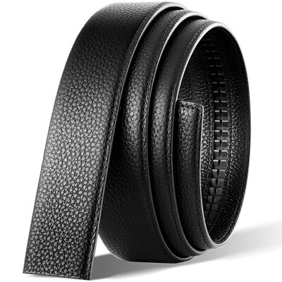 

Seven wolf belt mens first layer cowhide without headband stripless belt male automatic buckle belt mens pants belt M77821A745-01 black belt width 355cm