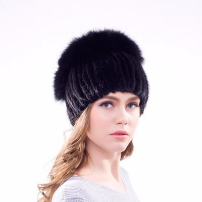 

Womens winter hat natural mink fur hand-woven real fur hat personality design 2018 new hot sale discount ladies hat fashion pop