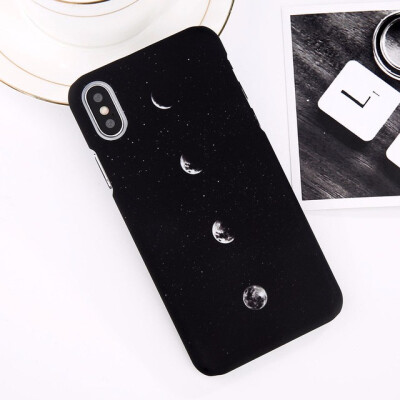 

Phone Case For iPhone 7 8 6 6S Plus X Mount Fuji Cases Moon Stars Pattern Matte Hard PC